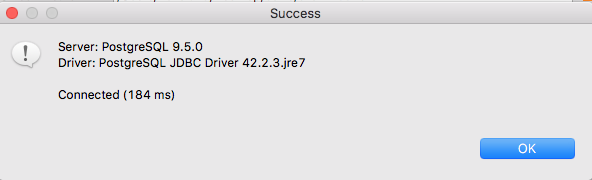DBeaver - connection success dialog